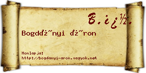 Bogdányi Áron névjegykártya