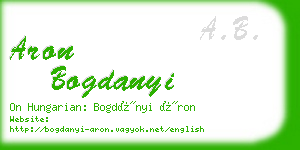 aron bogdanyi business card